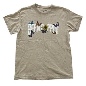 Fashion Nova Been Poppin’ Butterfly Short Sleeve Tee - Medium, Tan